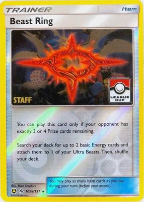 Beast Ring - 102a/131 (League Cup) [Staff] card from League & Championship Cards