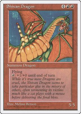 Shivan Dragon card from Fourth Edition