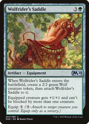 Wolfrider's Saddle card from Core Set 2020