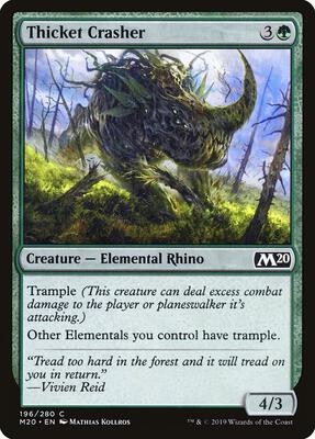 Thicket Crasher card from Core Set 2020