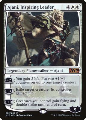 Ajani, Inspiring Leader card from Core Set 2020