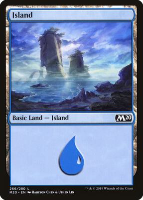 Island (266) card from Core Set 2020