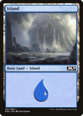 Island (267) card from Core Set 2020