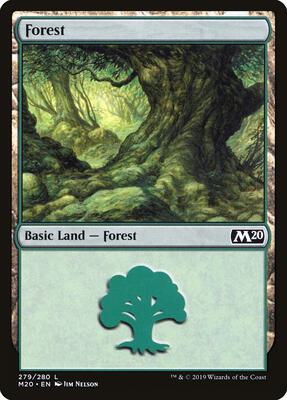 Forest (279) card from Core Set 2020