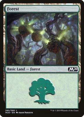 Forest (280) card from Core Set 2020