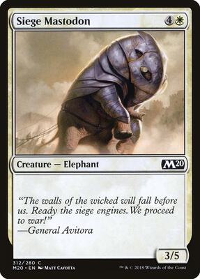 Siege Mastodon card from Core Set 2020