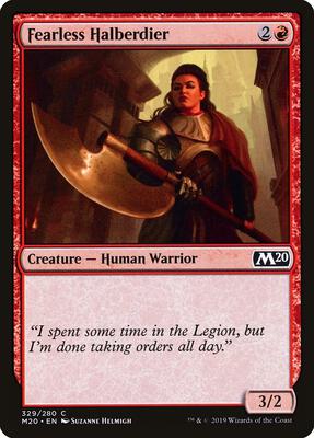 Fearless Halberdier card from Core Set 2020