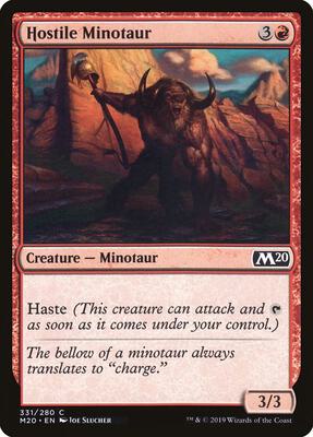 Hostile Minotaur card from Core Set 2020