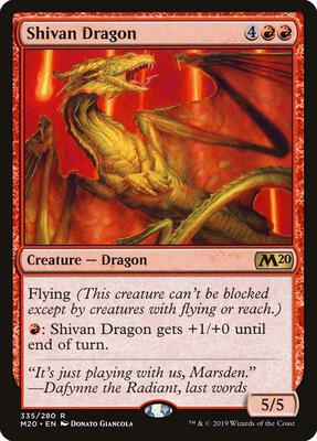 Shivan Dragon card from Core Set 2020