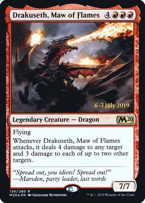 Drakuseth, Maw of Flames (M20) card from Prerelease Cards