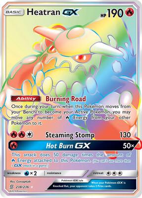 Heatran GX (Secret) card from SM - Unified Minds