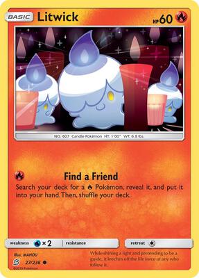 Litwick (27) card from SM - Unified Minds