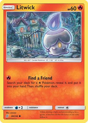 Litwick (28) card from SM - Unified Minds