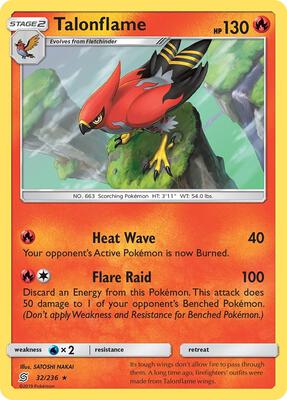 Talonflame card from SM - Unified Minds