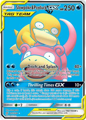 Slowpoke & Psyduck GX (Full Art) card from SM - Unified Minds