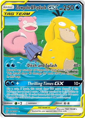 Slowpoke & Psyduck GX (Alternate Full Art) card from SM - Unified Minds