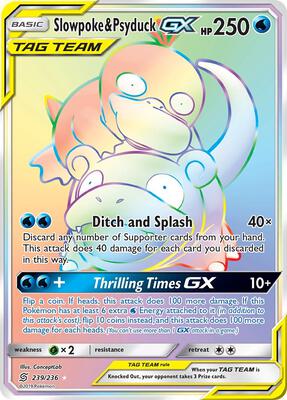 Slowpoke & Psyduck GX (Secret) card from SM - Unified Minds