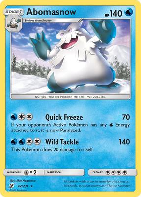 Abomasnow card from SM - Unified Minds