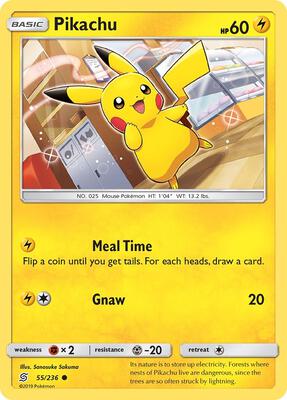 Pikachu (55) card from SM - Unified Minds