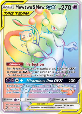 Mewtwo & Mew GX (Secret) card from SM - Unified Minds