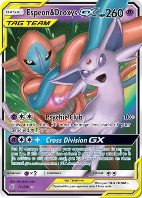 Espeon & Deoxys GX card from SM - Unified Minds
