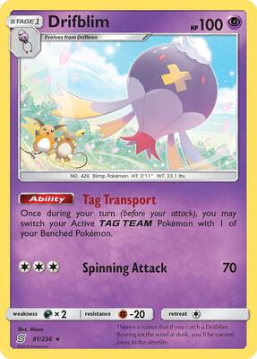 Drifblim card from SM - Unified Minds
