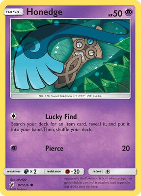 Honedge (92) card from SM - Unified Minds