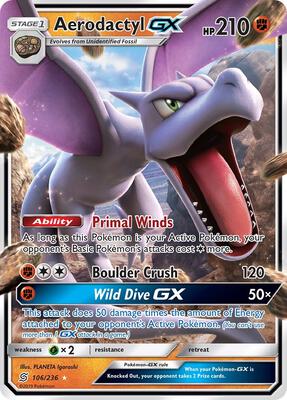 Aerodactyl GX card from SM - Unified Minds
