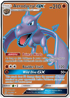 Aerodactyl GX (Full Art) card from SM - Unified Minds