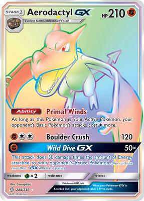 Aerodactyl GX (Secret) card from SM - Unified Minds