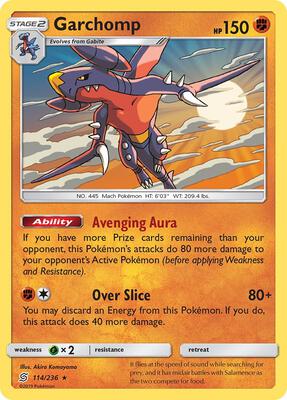 Garchomp card from SM - Unified Minds