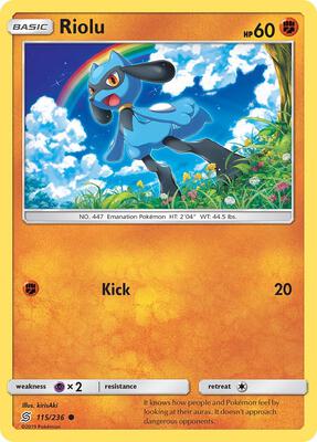 Riolu (115) card from SM - Unified Minds
