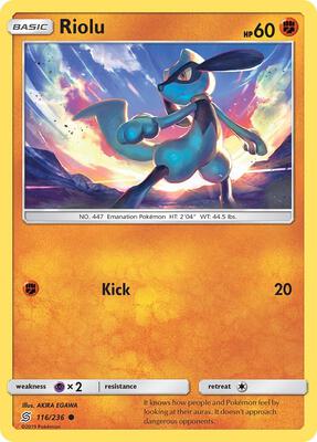 Riolu (116) card from SM - Unified Minds