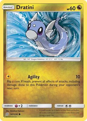 Dratini (147) card from SM - Unified Minds