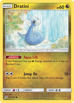Dratini (148) card from SM - Unified Minds