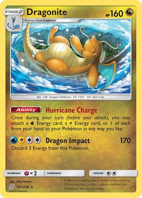 Dragonite card from SM - Unified Minds