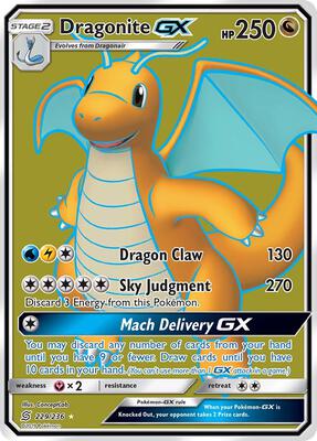 Dragonite GX (Full Art) card from SM - Unified Minds