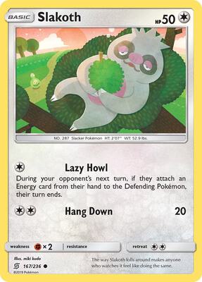Slakoth (167) card from SM - Unified Minds