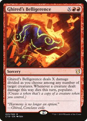 Ghired's Belligerence card from Commander 2019