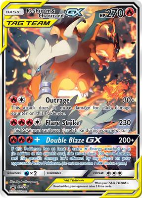 Reshiram & Charizard GX - SM201 card from SM Promos