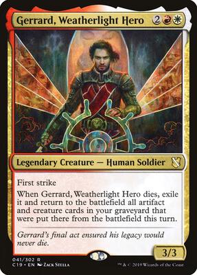 Gerrard, Weatherlight Hero card from Commander 2019