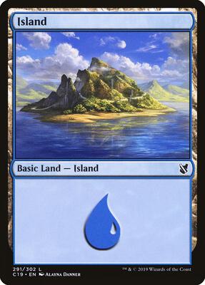 Island (291) card from Commander 2019