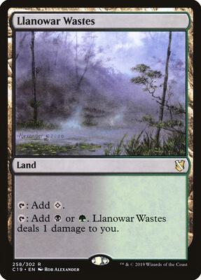 Llanowar Wastes card from Commander 2019