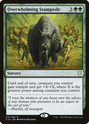 Overwhelming Stampede card from Commander 2019