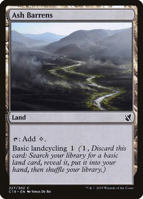 Ash Barrens card from Commander 2019