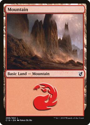 Mountain (298) card from Commander 2019