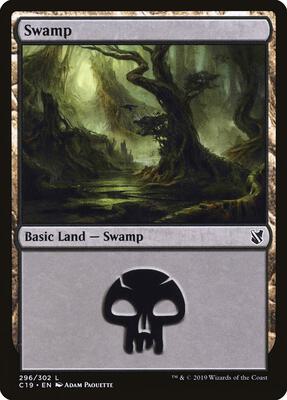 Swamp (296) card from Commander 2019