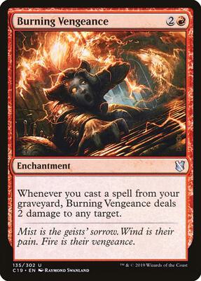 Burning Vengeance card from Commander 2019