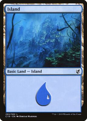 Island (293) card from Commander 2019