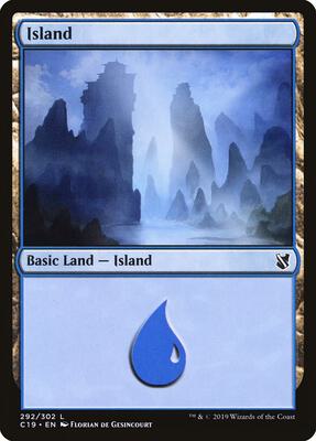 Island (292) card from Commander 2019